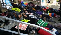 ICAN UK Nobel Peace Prize Die-in @CNDuk @ICAN_UK #OLSX #NuclearBan