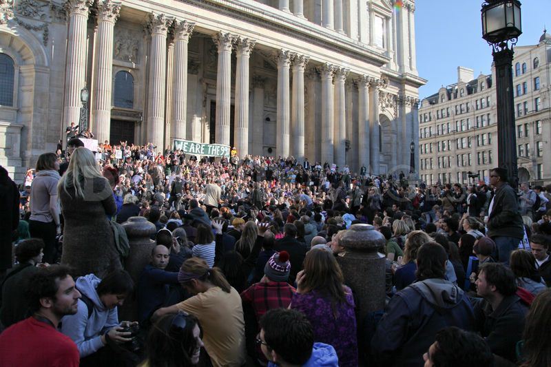 St. Paul's Steps. Occupy the London Stock Exchange.